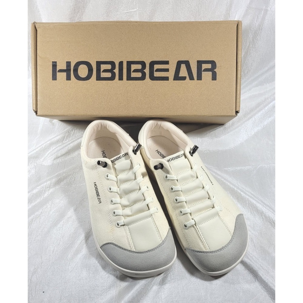 Hobibear Barefoot Minimalist Men's Sneakers - White/Grey - EU 40, US 7-7.5‎